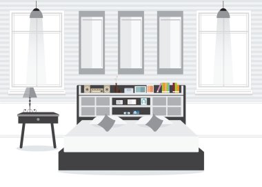 Düz tasarım Çift Kişilik Yatak Odası Mobilya.