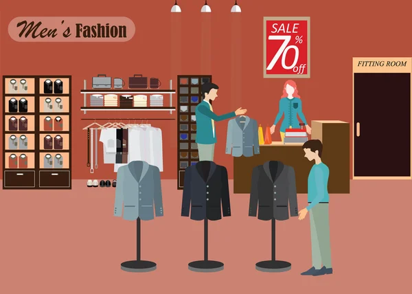 Obchod s oblečením pro men2. — Stockový vektor