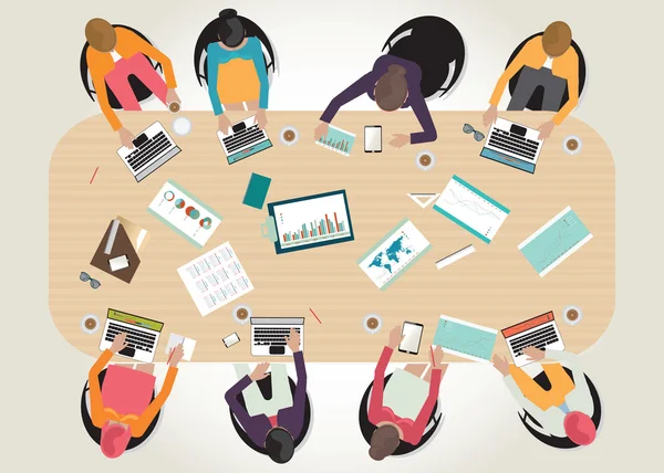 İş toplantı kavramsal vektör çizim.