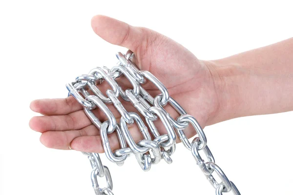 Chain in hand — Stock Photo, Image