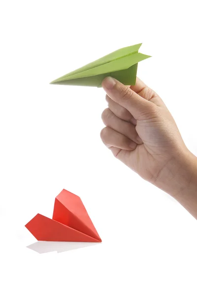 Uçak elinde kağıt. İş kavramı başlatmak