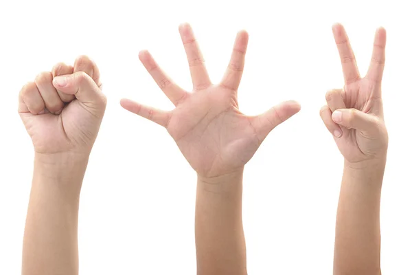 Taş kağıt makas. Çocuk el. Kazanmak ve kaybı kavramı