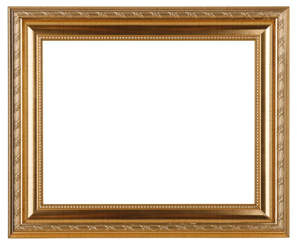 İzole kırpma yolu beyaz zemin üzerine altın fotoğraf çerçevesi