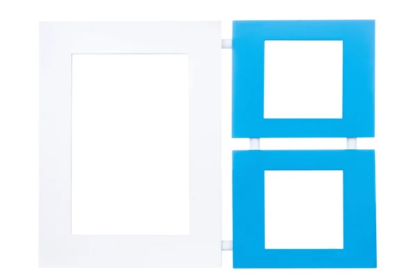 Біло-блакитна сучасна рамка ізольована на білому тлі — стокове фото