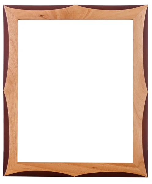 Dřevěný foto rám izolované na bílém pozadí s výstřižkem cesta — Stock fotografie