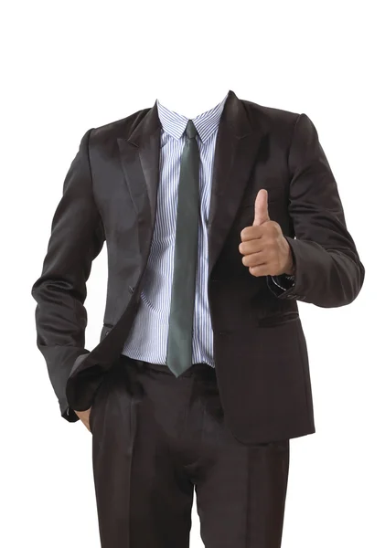 Mann im Anzug ohne Kopf isoliert auf weiß — Stockfoto