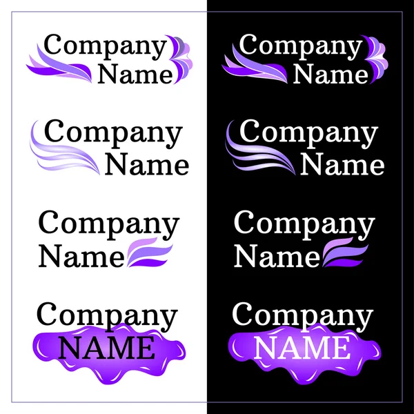 Markenidentitätsdesign. lila Logo — Stockvektor