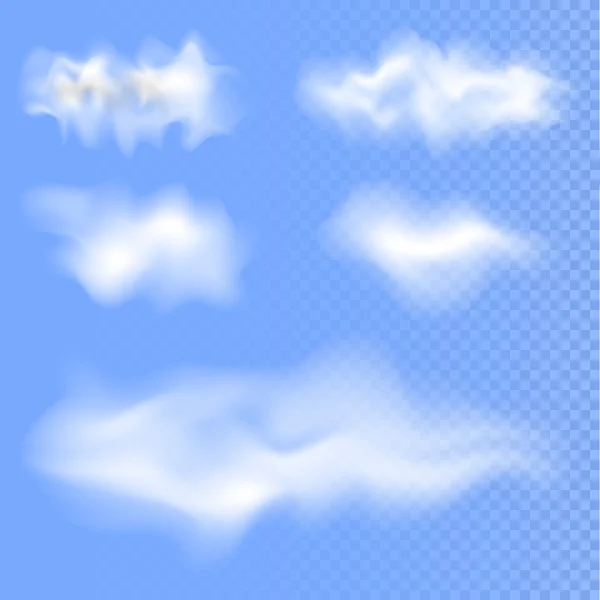 Conjunto de diferentes nubes vectoriales aisladas. EPS 10 — Archivo Imágenes Vectoriales