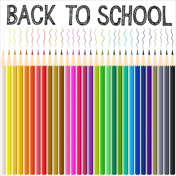 Moderne school achtergrond met kleur potlood — Stockvector