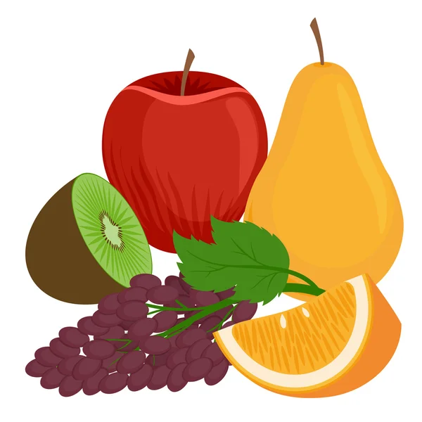 Meyve düz vektör simgeleri çizim — Stok Vektör
