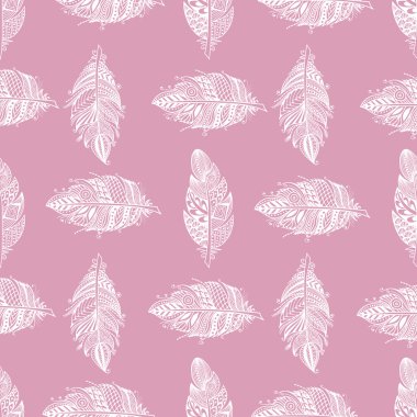 Beyaz arka plan üzerinde el çekilmiş zentangle tüy