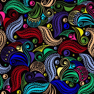 Tekstil veya zemin illüstrasyon için zarif süsleme