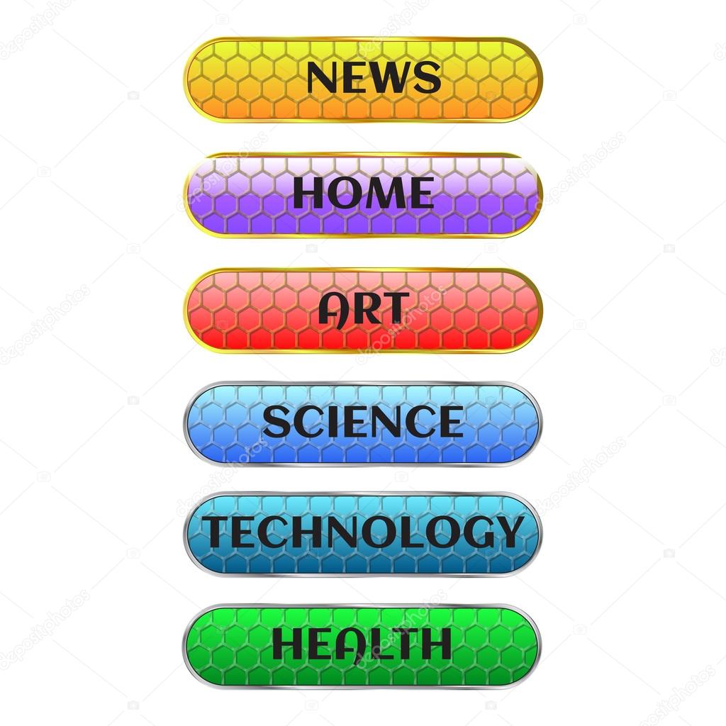 Colorful long site buttons
