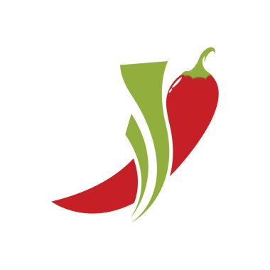 Kırmızı sıcak doğal biber ikonu Şablon Vektör Resimlendirmesi