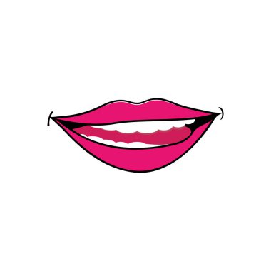 Kadının dudak simgesi vektör çizim şablonu
