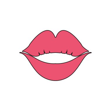 Kadının dudak simgesi vektör çizim şablonu