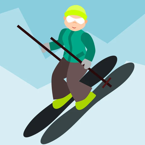 È ora di sciare — Vettoriale Stock