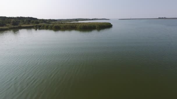 Luftaufnahme Einer Rauen Landschaft Des Dnipro Territoriums Einem Sonnigen Tag — Stockvideo