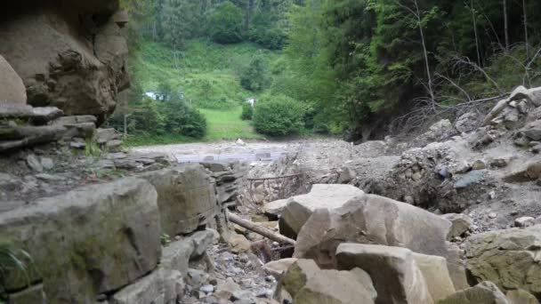 Pittoresca Strada Montagna Con Auto Movimento Nelle Montagne Dei Carpazi — Video Stock