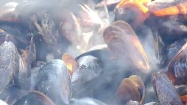 Kızarmış midye sıcak plaka 1