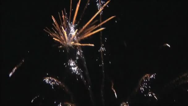 Feuerwerk explodiert am Himmel — Stockvideo
