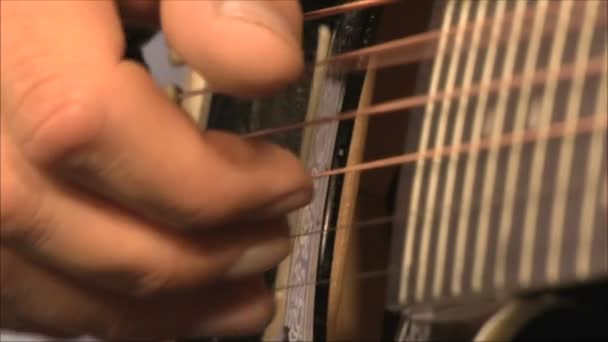 Musiker spielt Gitarre — Stockvideo