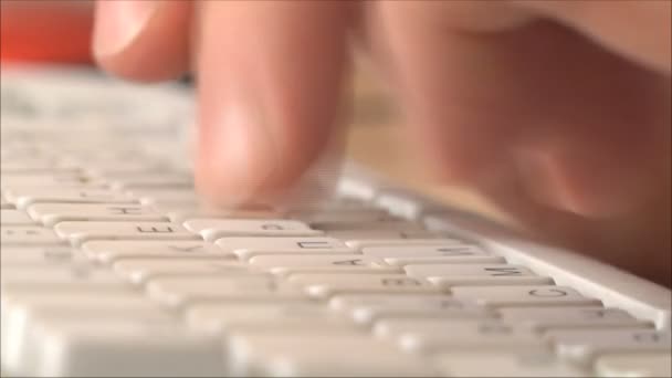 Menschliches Tippen auf der Tastatur — Stockvideo