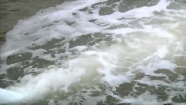 Поток воды в реке — стоковое видео
