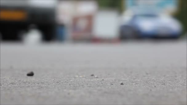 Los coches van en la carretera — Vídeos de Stock