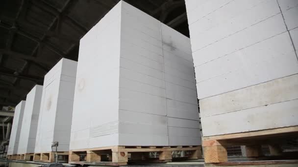 Транспортировка цементных блоков — стоковое видео