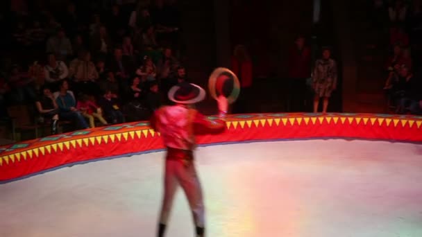 Desempenho na tenda do circo — Vídeo de Stock