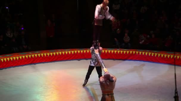 Desempenho na tenda do circo — Vídeo de Stock