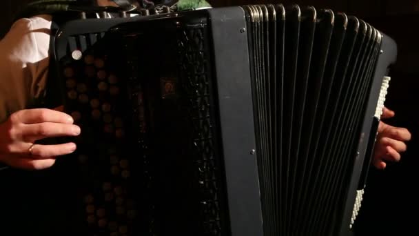 Man plays the accordion — Stock Video