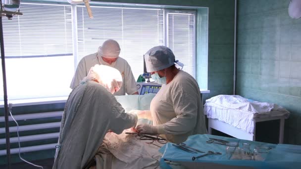 Equipe médica realizando operação — Vídeo de Stock