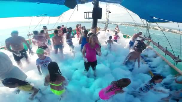 Foam Party On The Ship — Stock Video