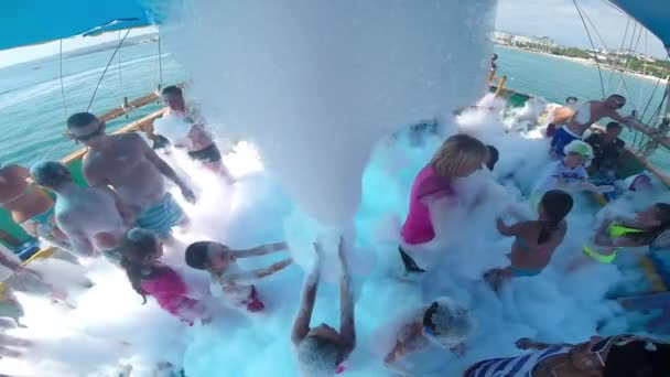 Foam Party On The Ship — Stock Video