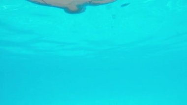 Yüzme havuzuna atlayan bir adam