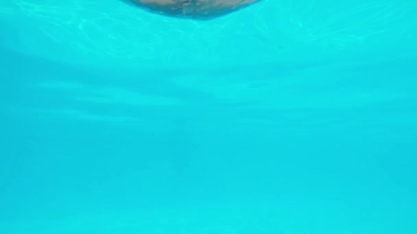 Hombre saltando en una piscina — Vídeo de stock