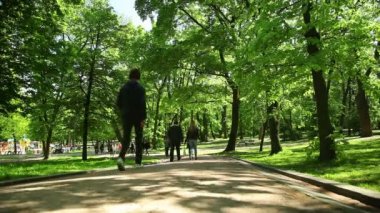 İnsanlar yeşil park