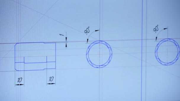 Technische Zeichnung — Stockvideo