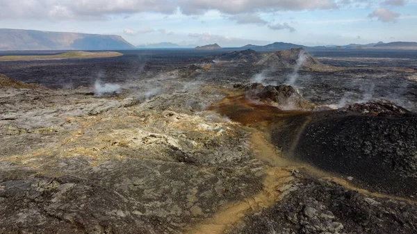 Montagne Vulcaniche Con Lava Solidificata — Foto Stock