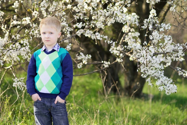 5-6 Jahre alter Junge, die Hände in den Hosentaschen — Stockfoto