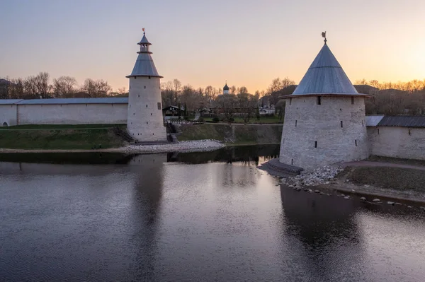 Torres Del Kremlin Pskov Bienvenidos Rusia — Foto de Stock