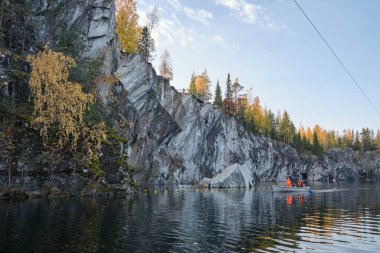 Landmark of Russia, marble quarry Ruskeala reserve, Karelia clipart