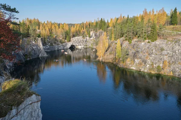 Památník Ruska Mramorový Lom Ruskeala Rezervace Karelia — Stock fotografie