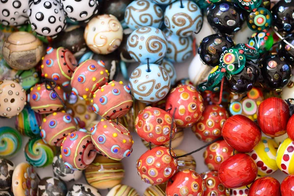 Cam boncuk farklı renkteki lampwork yığını — Stok fotoğraf