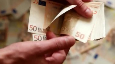 Euro para faturaları sayma el atış kapatın