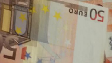 50 Euro para banknot sayma el atış kapatın