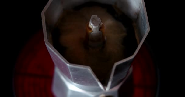 Making Italian Coffee With Moka Coffee Maker, Coffeepot — Stock Video