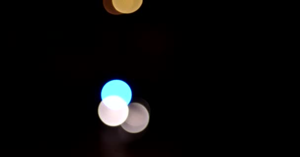 Blured Night Road con auto e luci Bokeh — Video Stock